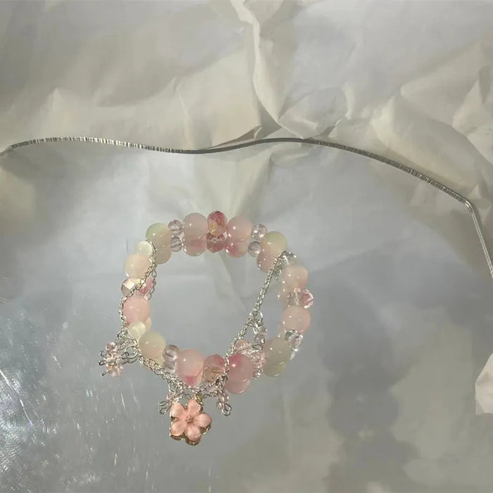 Wholesale Beaded bracelet with niche design, cherry blossom high-end bracelet