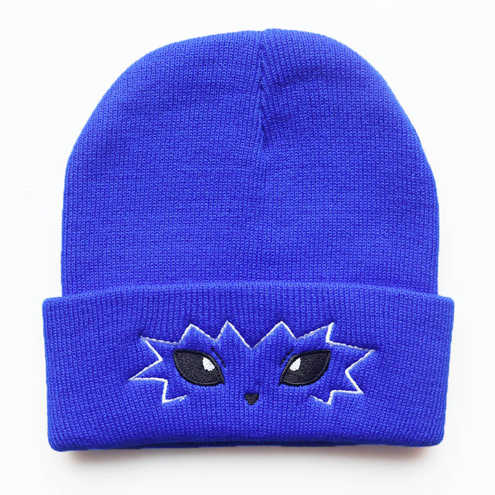 Wholesale Cartoon Cute Smiley Face Embroidery Acrylic Knitted Beanie JDC-FH-LvH015