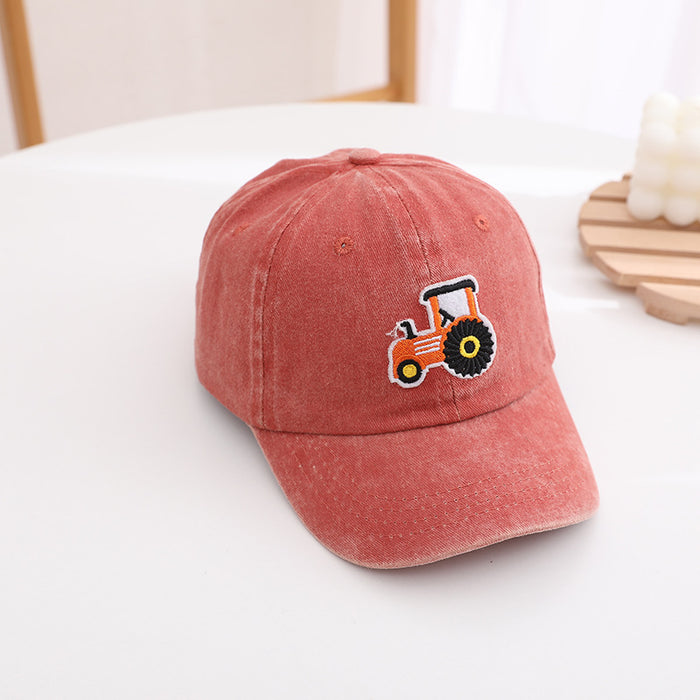 Wholesale Children' s Washable Retro Excavator Cartoon Baseball Hat