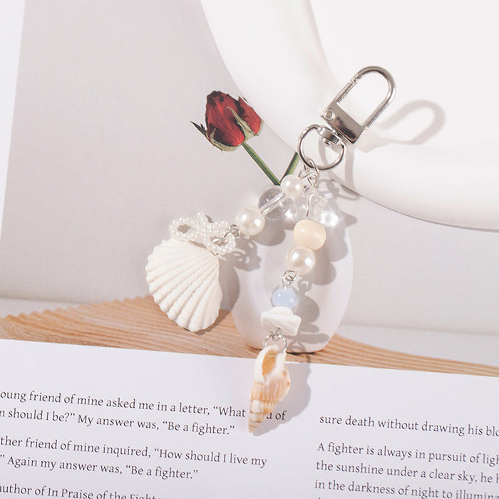 Wholesale Shell Starfish Mobile Phone Chain Earphones C5amera Keychain Pendant
