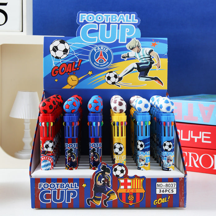 Wholesale 36pcs Halloween Soft Rubber Grip 10-Color Ballpoint Pen Set Cartoon Design