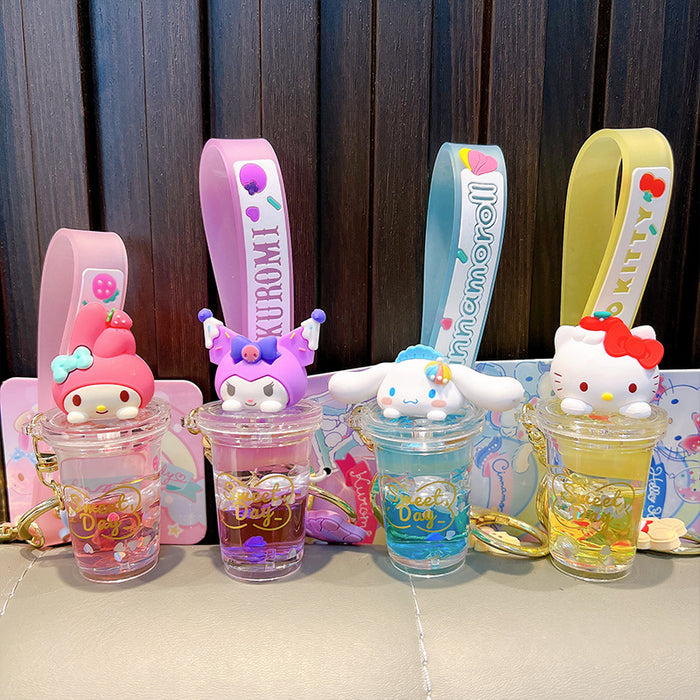 Wholesale Acrylic Cartoon Oil Quicksand Bottle Keychain JDC-KC-WoA035