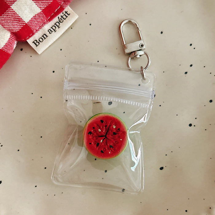 Wholesale Pastoral Resin Half Cut Strawberry Watermelon Orange Keychain Bag Charm Stylish Fashion Accessory