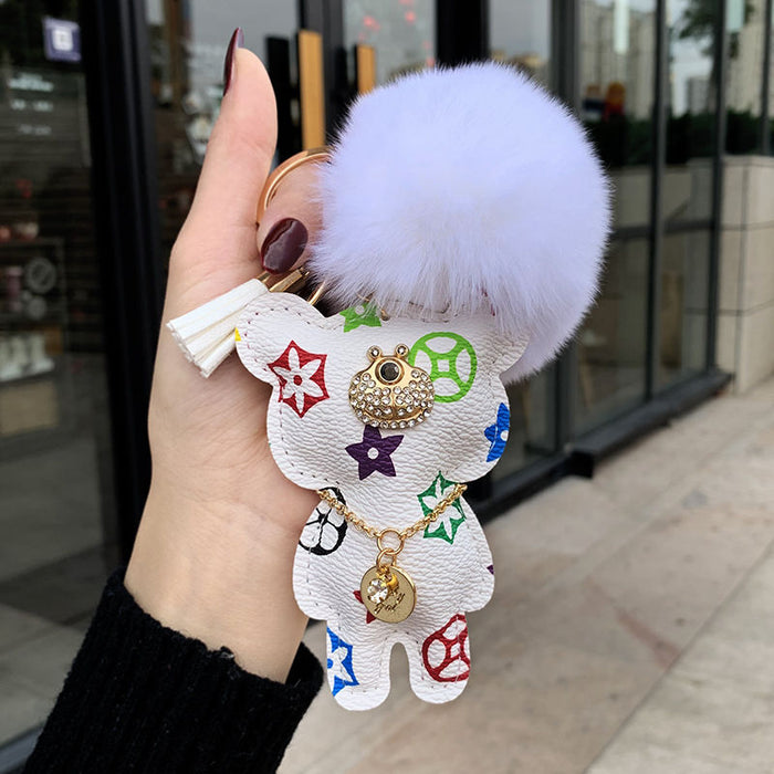 Wholesale PU Bear Keychain JDC-KC-ZhengY001