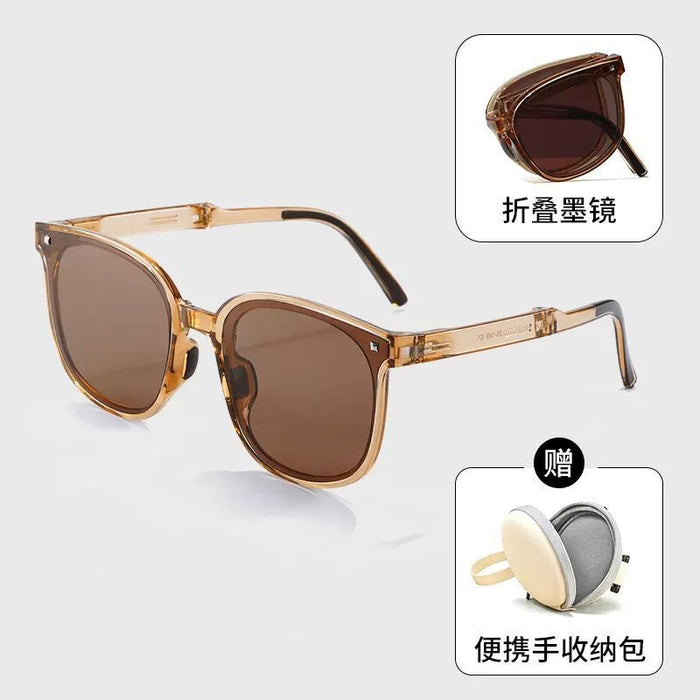 Wholesale New folding sunglasses for women with a high-end feel, sunscreen sunglasses that protect against UV rays and strong light