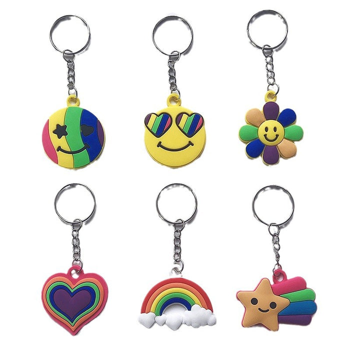 Wholesale Rainbow Plastic Keychain JDC-KC-TianTiao001