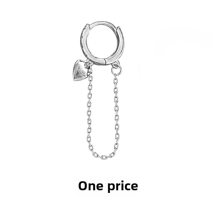 Wholesale Tassel Zircon Earrings Personalized Circle Long Earrings Earrings Square Diamond Full Diamond Chain Earrings Buckle