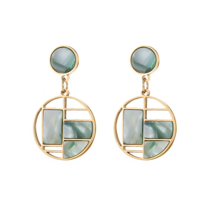 Wholesale 3pcs Turquoise Geometric Stainless Steel Earrings