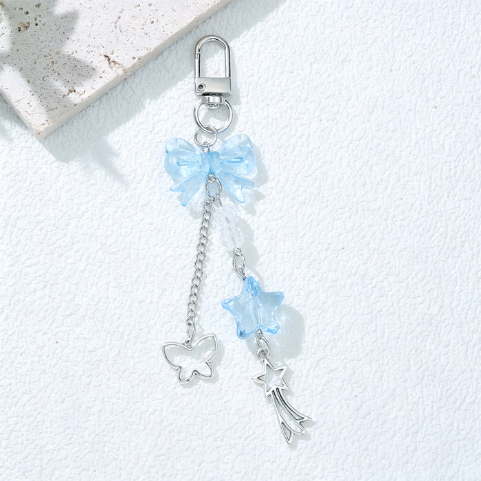 Wholesale Sweet Cool Style Acrylic Bow Star Pendant Keychain Fashion Accessory Gift for Women