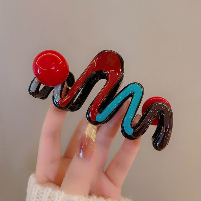 Wholesale Ankora Red Grab Clip Women's Hairclip  Temperament Large Shark Clip Autumn and Winter Back Head Clip Hair Disc Headwear