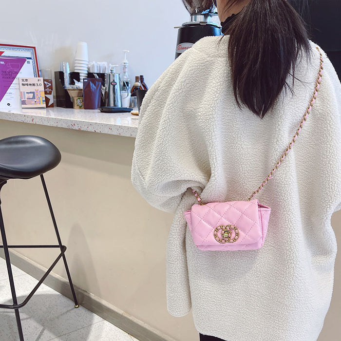 Wholesale PU Style Princess Coin Purse Rhombus Chain Small Square Bag JDC-SD-YuanDuo076