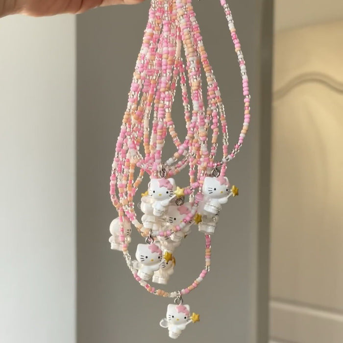 Wholesale Cartoon necklace for girls, colorful bead accessories, cute summer necklace, necklaces for girls