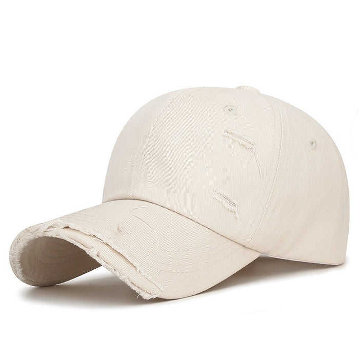 Wholesale Retro minimalist perforated baseball cap with soft top, versatile and sun resistant, casual duck tongue hat