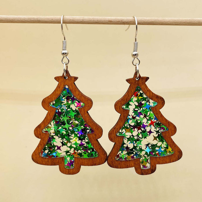 Wholesale Christmas lights,  red plaid acrylic earrings