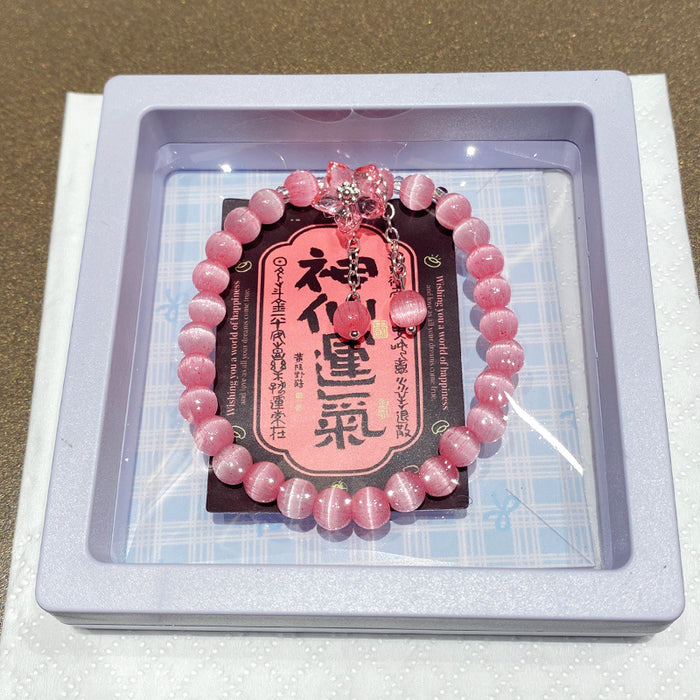 Wholesale Glass Cat Eye Flower Bracelet - Women' s Fashion Jewelry Accessory MOQ≥3