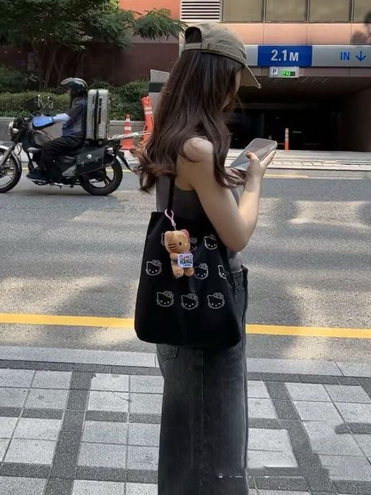 Wholesale Hot pressed diamond shoulder bag, silk shoulder bag, cute high-end tote versatile handbag