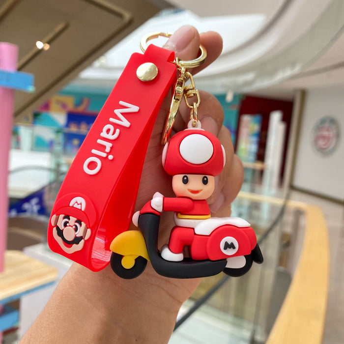 Wholesale Car Mario Doll Silicone Keychains JDC-KC-PengYu003