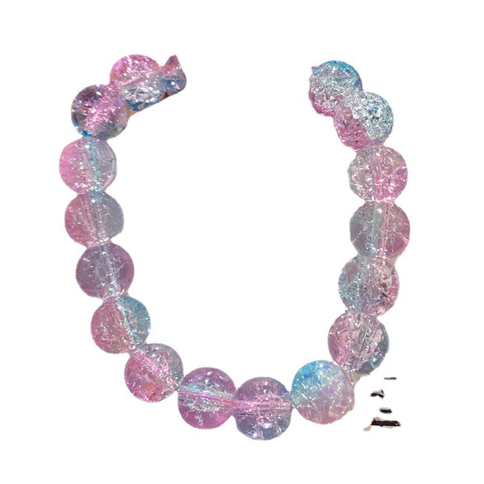 Wholesale Glass Bead Bracelet Ice-Clear Two-Tone Violet Children' s Jewelry Accessory MOQ≥2