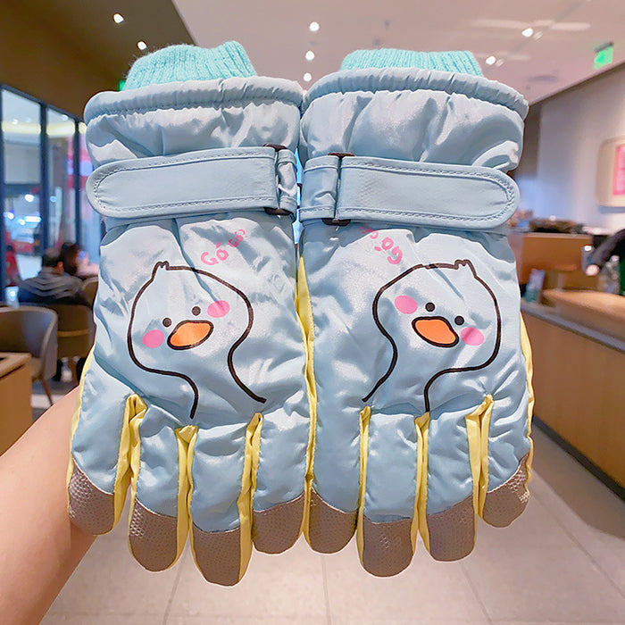 Wholesale Cartoon Windproof and Antifreeze Fleece-Lined Gloves
