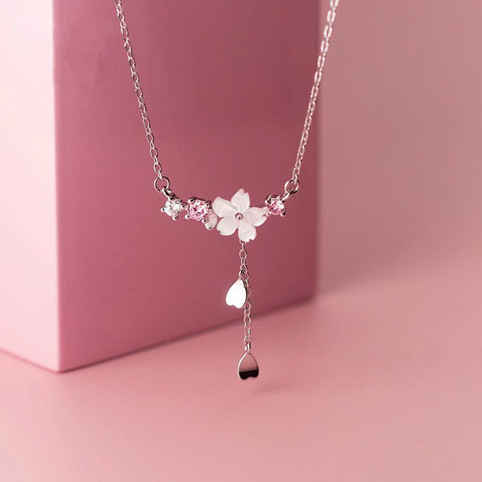 Wholesale New shell cherry blossom necklace with niche temperament collarbone chain