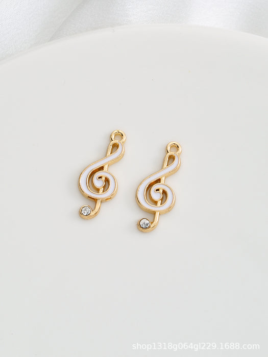 Wholesale 100 pcs Multi-colored musical note alloy DIY charms