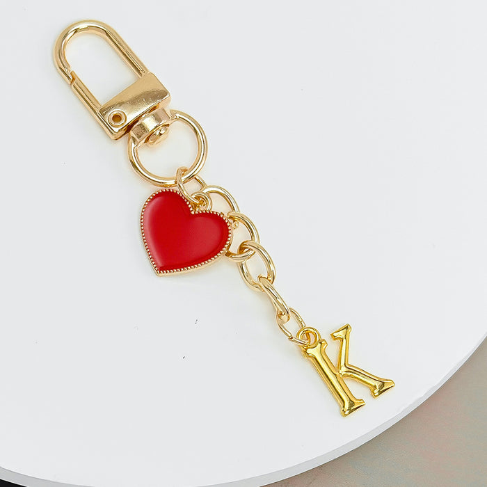 Wholesale 26-letter heart pendant Valentine's Day keychain