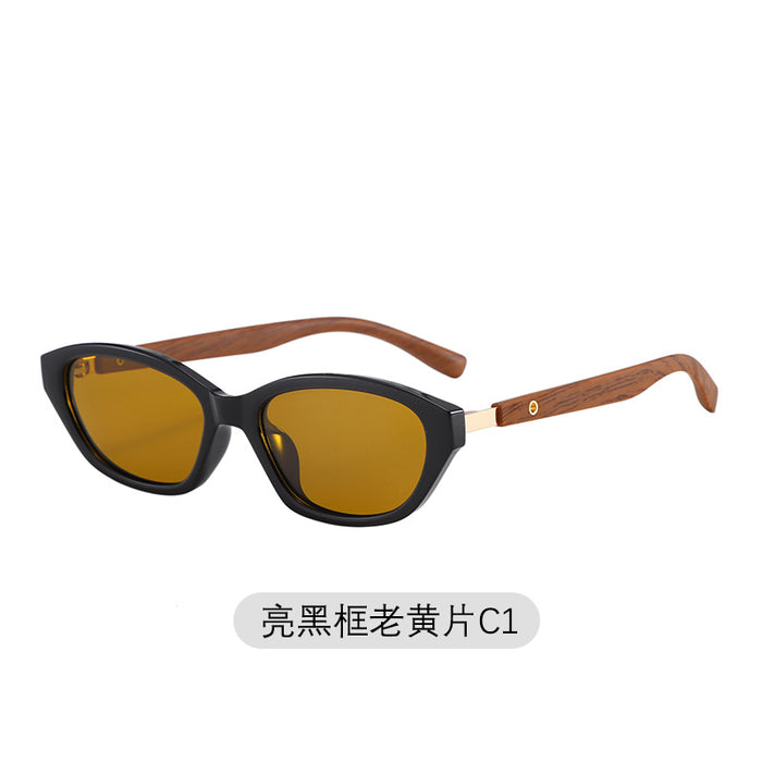 Wholesale Sunglasses with high-end feel, UV resistant, wood grain leg sunglasses