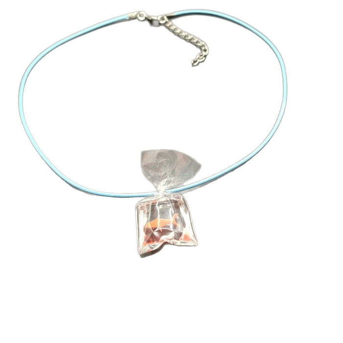 Wholesale children's fun creative cute goldfish necklace transparent fish pendant