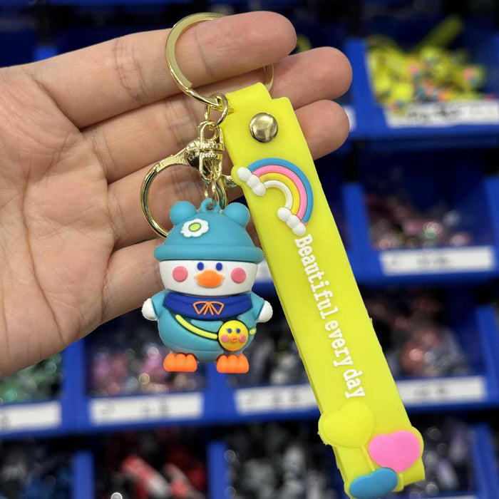 Wholesale Silicone Cartoon Duck Doll Keychain JDC-KC-SengH004