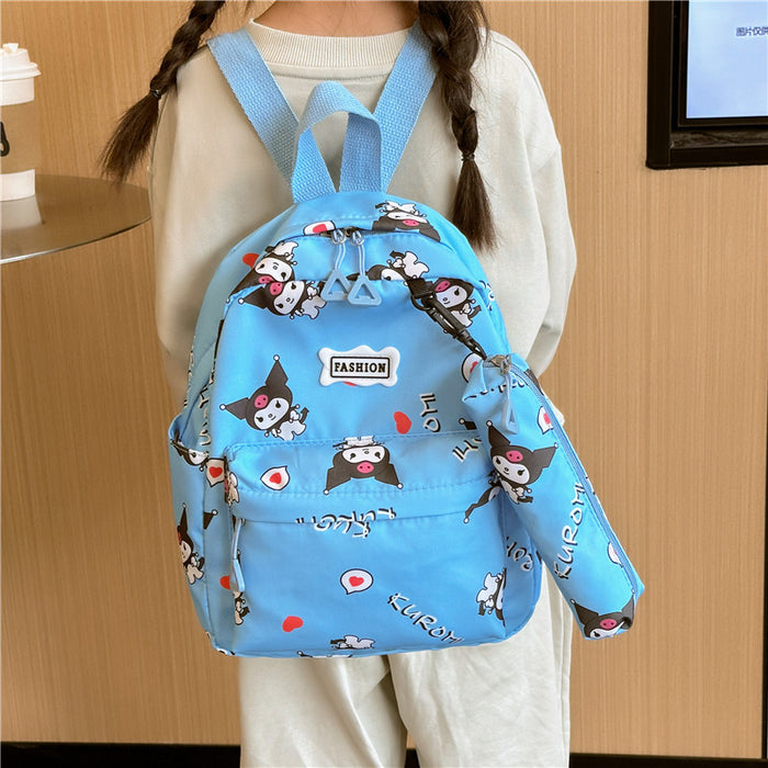 Wholesale Cartoon printed backpack, cute casual graffiti pencil case, small backpack