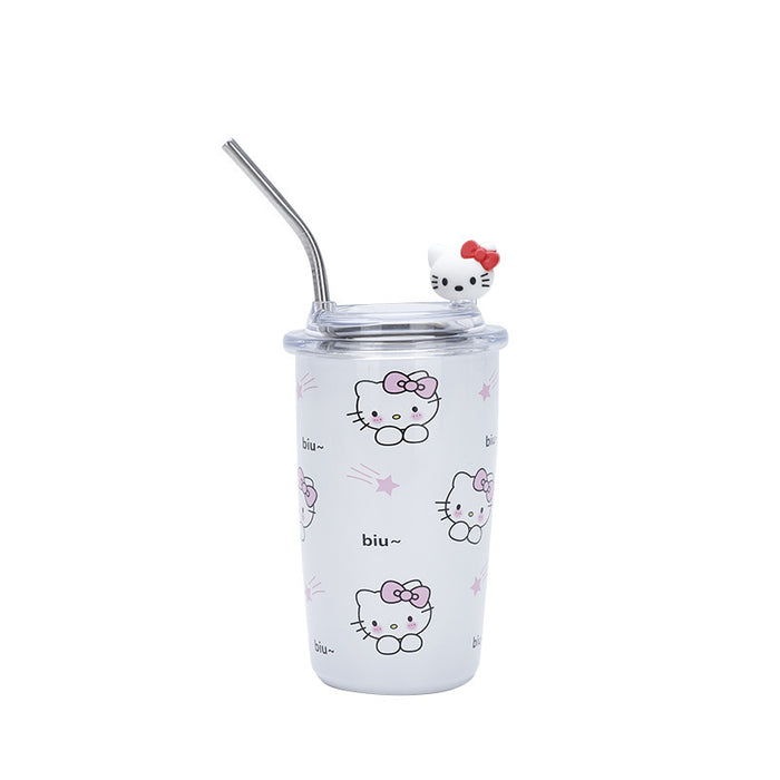 Wholesale Cute Cartoon Stainless Steel Portable Straw Thermos Cup for Students