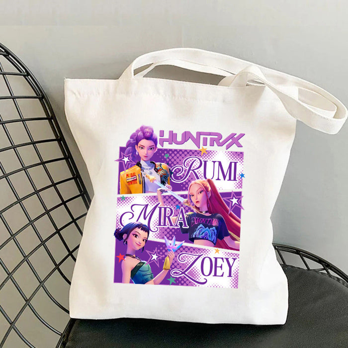 Wholesale 40cm* 34cm K-POP printed canvas large capacity handbags