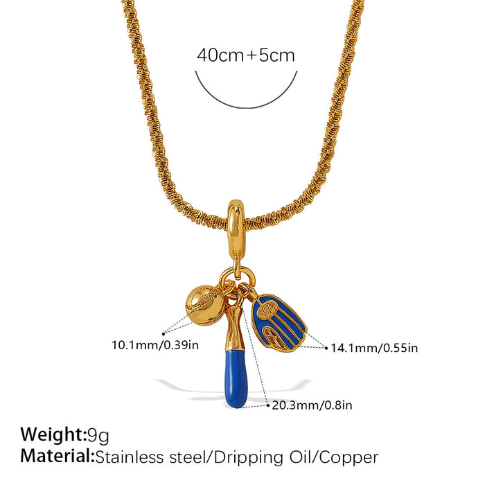 Wholesale Seaside holiday style turtle and starfish pendant necklace gold-plated diamond jewelry