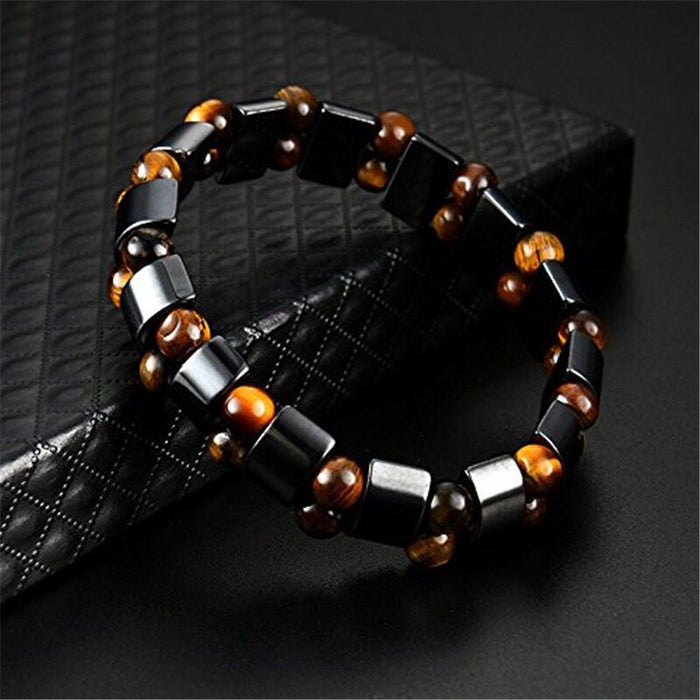 Wholesale Tiger Eye Black Gallstone Magnetic Bracelet JDC-BT-NHong016