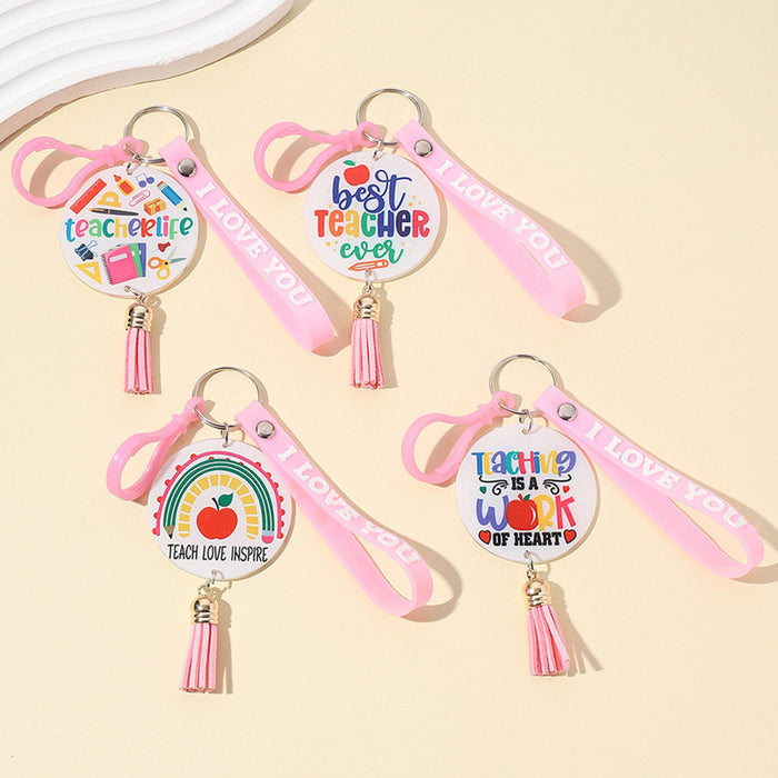 Wholesale Graduation Season Acrylic English Letter Slogan Keychain JDC-KC-RongR002