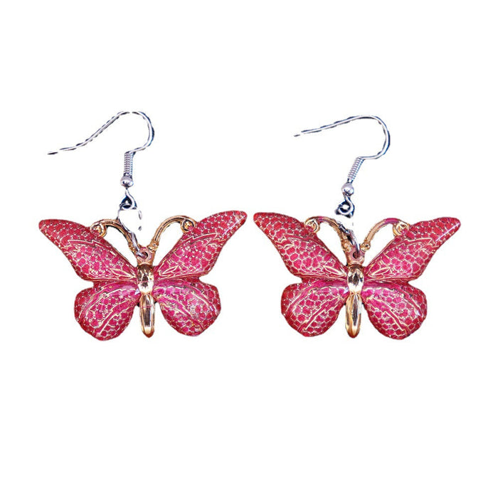 Wholesale Resin Earrings Fun Cute Retro Colorful Butterfly JDC-ES-niqing018