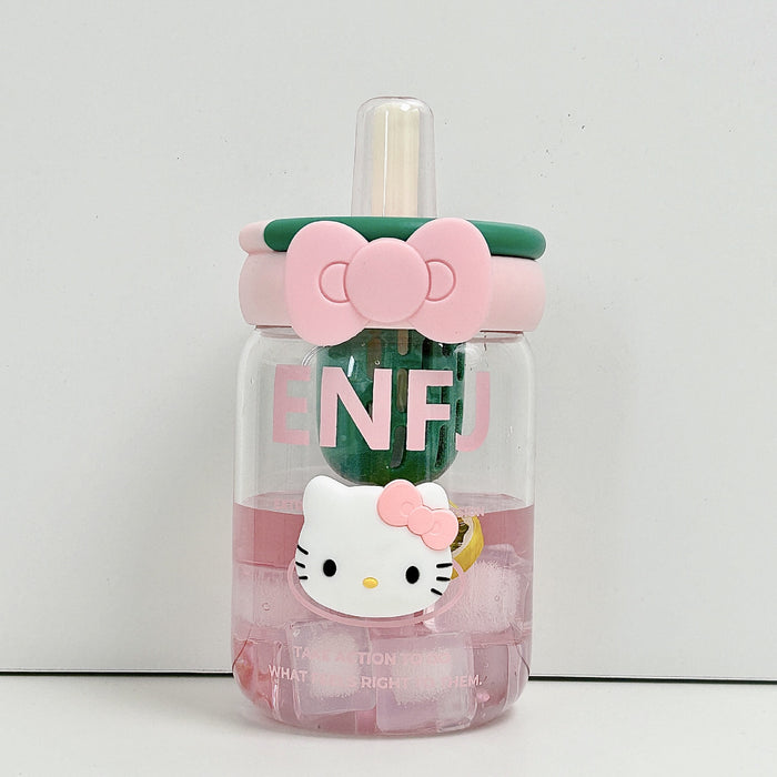 Wholesale Glass Sippy Cup with Straw Cartoon Design Ideal for Office Tea and Coffee