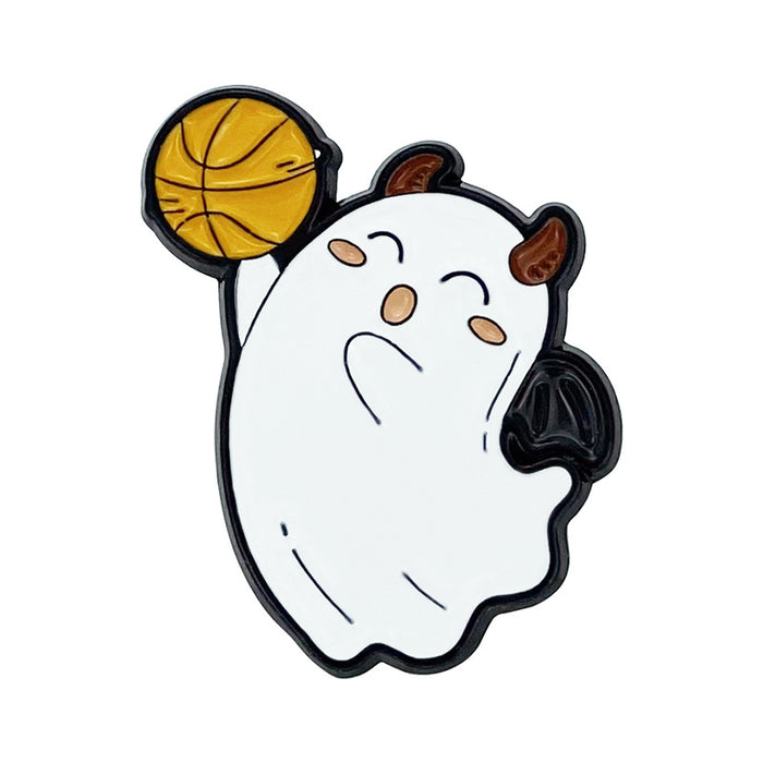 Wholesale Cute Cartoon  Brooch Pin Ghost Pumpkin Wizard Hat Zinc Alloy Baked Paint Party Accessory MOQ≥2