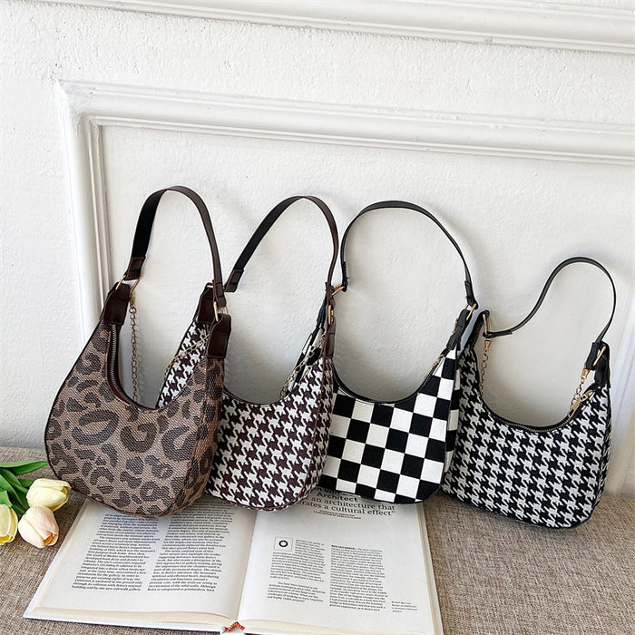 Wholesale New Houndstooth Women's Bag  Shoulder Crossbody Bag Stylish  Handbag