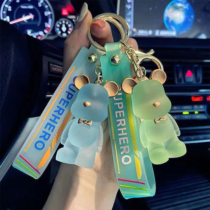 Wholesale Dreamy Crystal Bear Keychain Couple Birthday Gift Car Bag Small Pendant