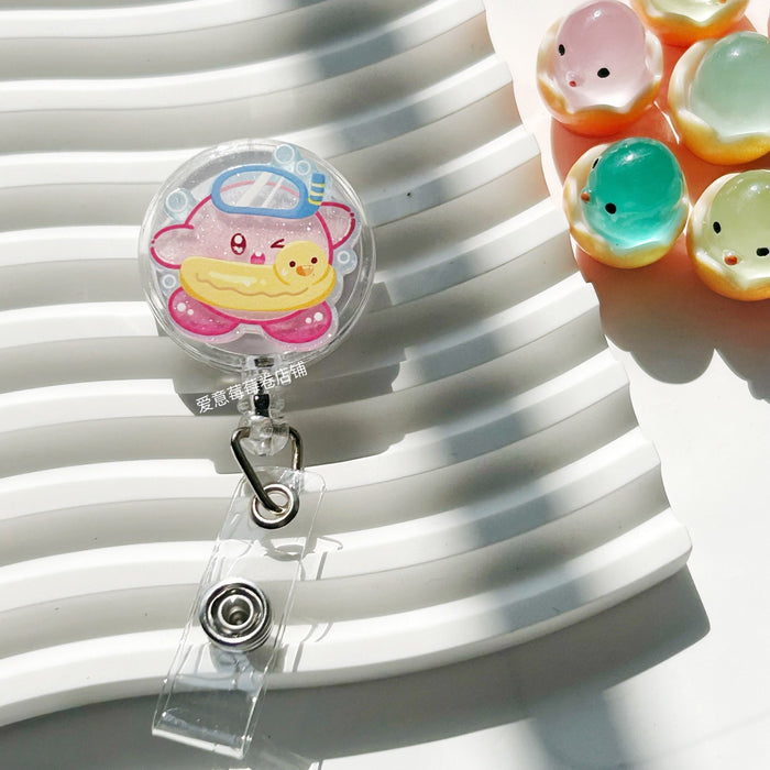 Wholesale Cute Cartoon Retractable Buckle Badge Reels Keychains