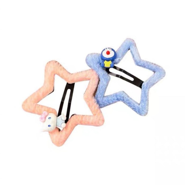 Wholesale  plush star BB clip cute children's hairpin  bangs side clip