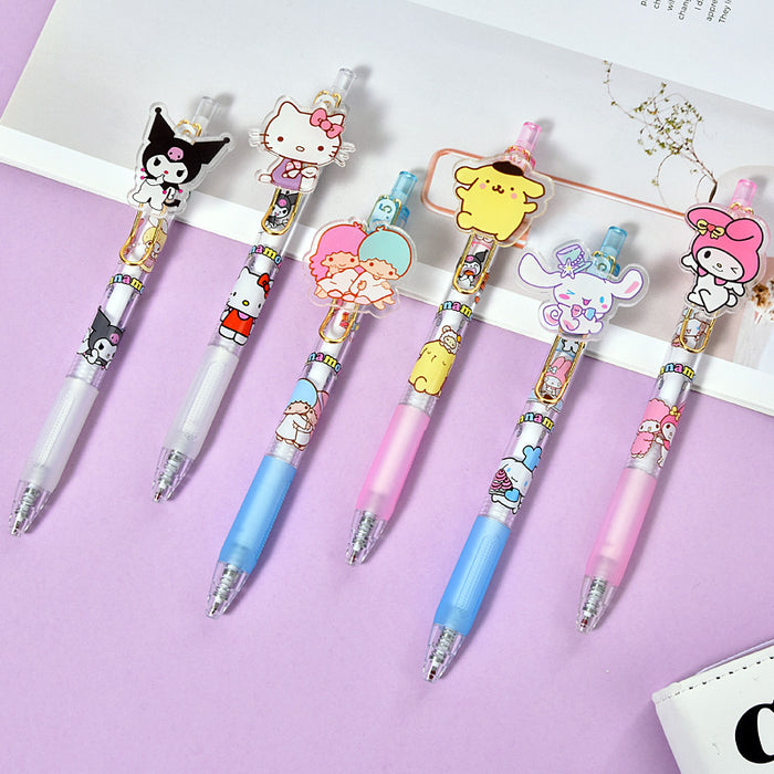 Wholesale full series push gel pen multi-color pen Journal pen carbon water pen black pen ten-color pen
