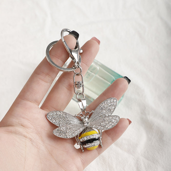 Wholesale Diamond Bee Zinc Alloy Keychain JDC-KC-MeiF003