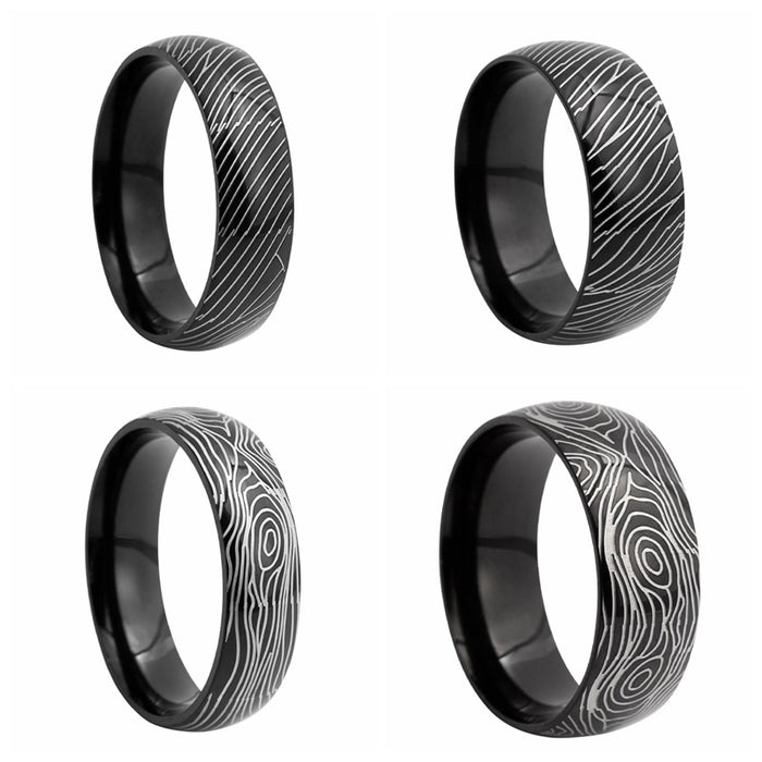 Wholesale Annual Ring Pattern Titanium Steel Ring JDC-RS-YuYuan013