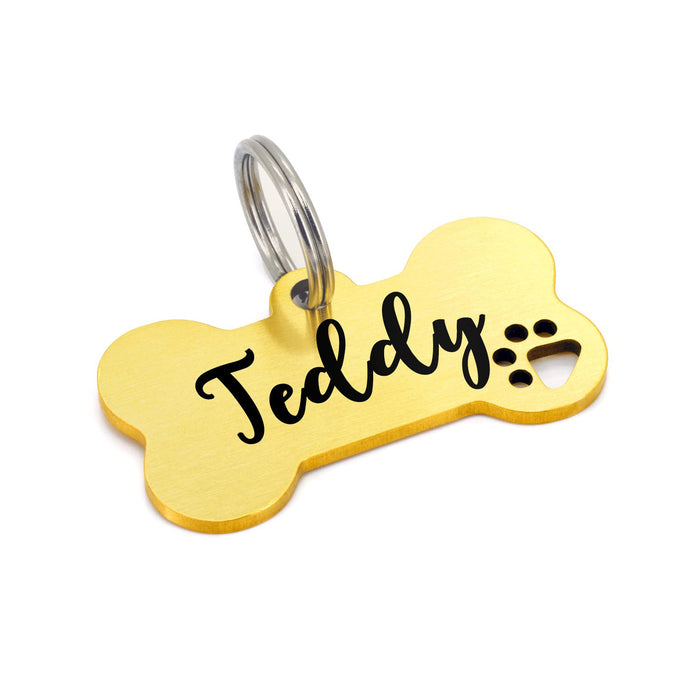 Wholesale Stainless steel pet tag double-sided engraved electroplated hang tag