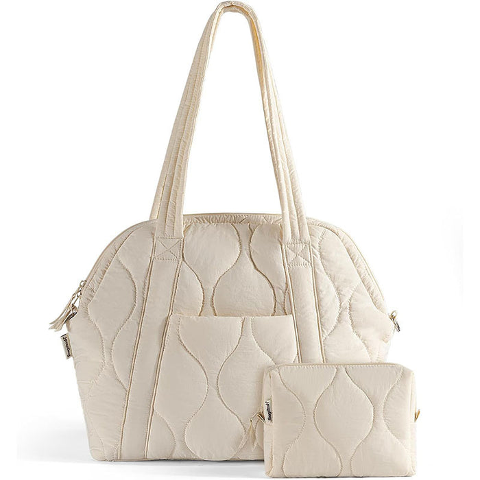 Wholesale Large-capacity cotton bag,  fashionable and simple one-shoulder underarm bag with small bag,  waterproof diamond tote bag