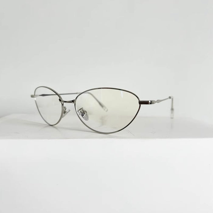 Wholesale Retro Future Technology Metallic Cat Eye Sunglasses Anti UV Sunglasses Fashion Texture