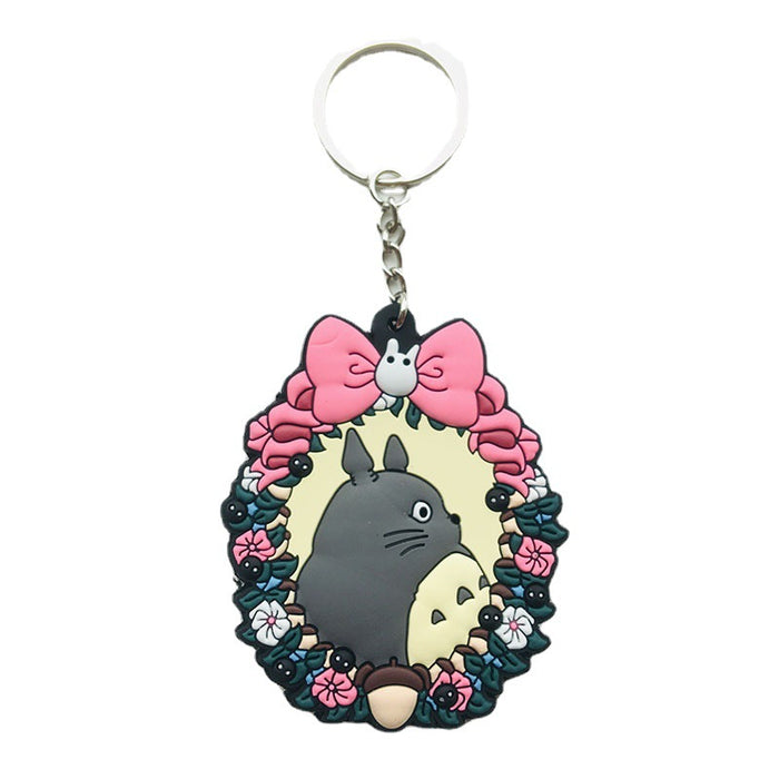 Wholesale Japanese Anime Surrounding Spirited Away Big Fat Cat Gray Fat Man Double-sided Keychain Cartoon Faceless Men's Bag Pendant JDC-KC-Hual006