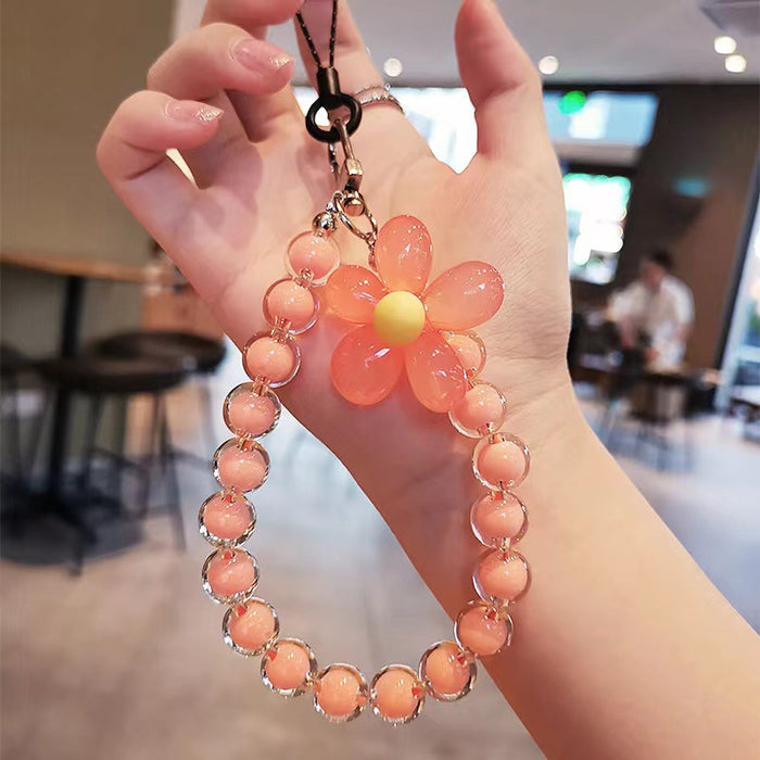 Wholesale beads mobile phone lanyard Japanese handmade beaded flower mobile phone chain